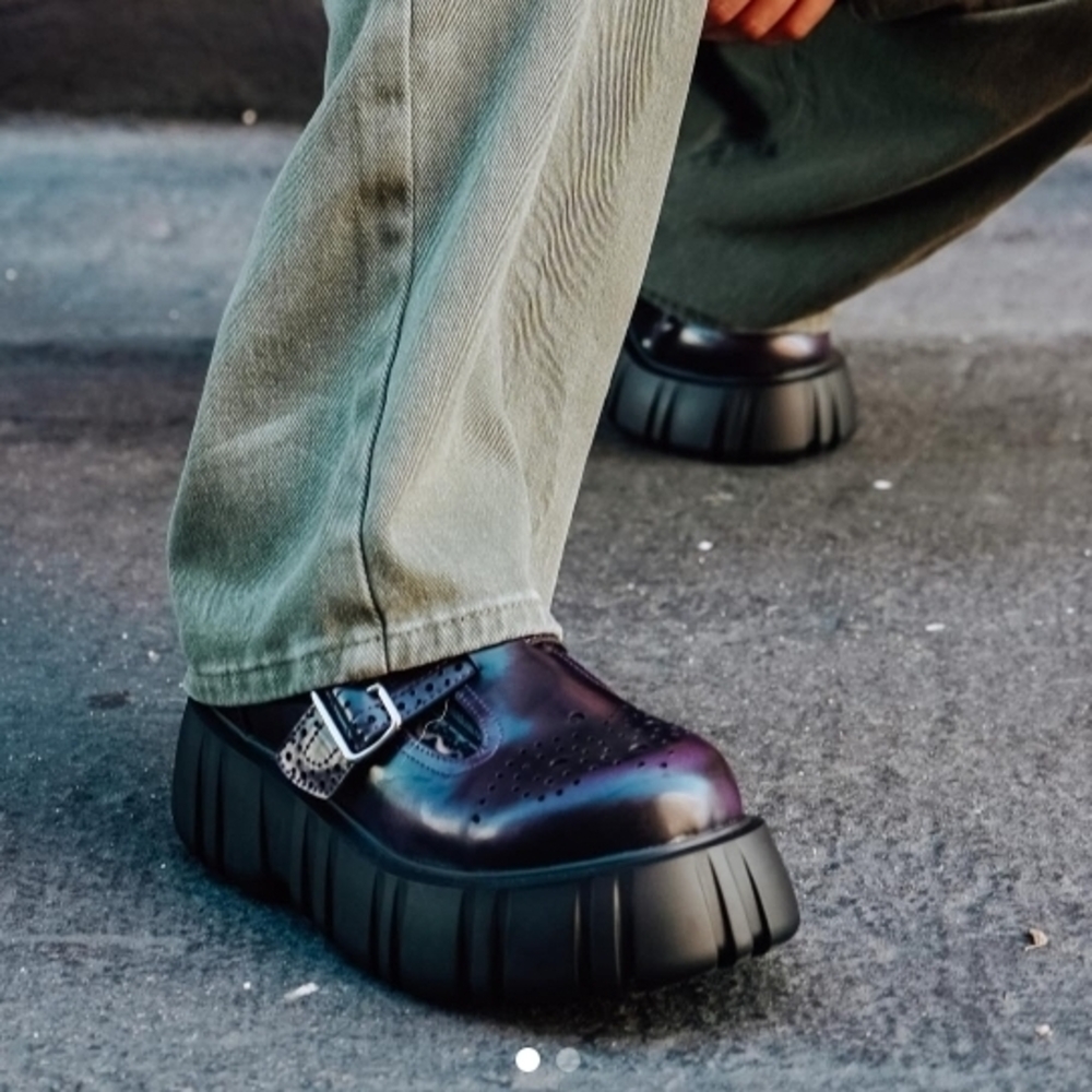 T.U.K Black Platform Oxfords
